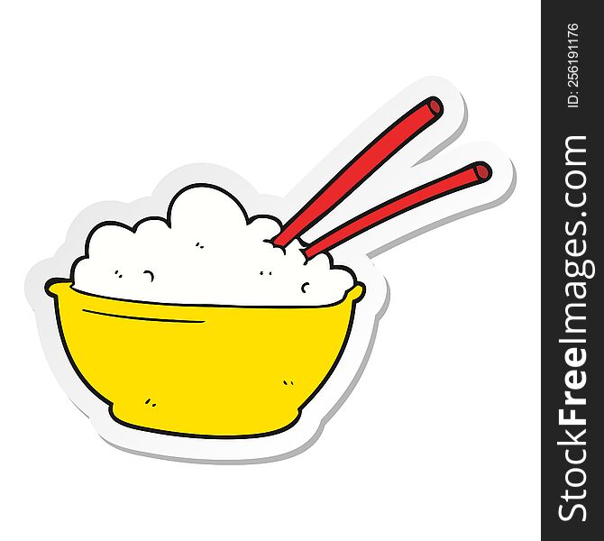 sticker of a cartoon bowl of rice