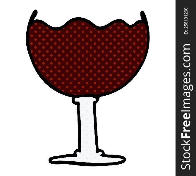 cartoon doodle glass of wine