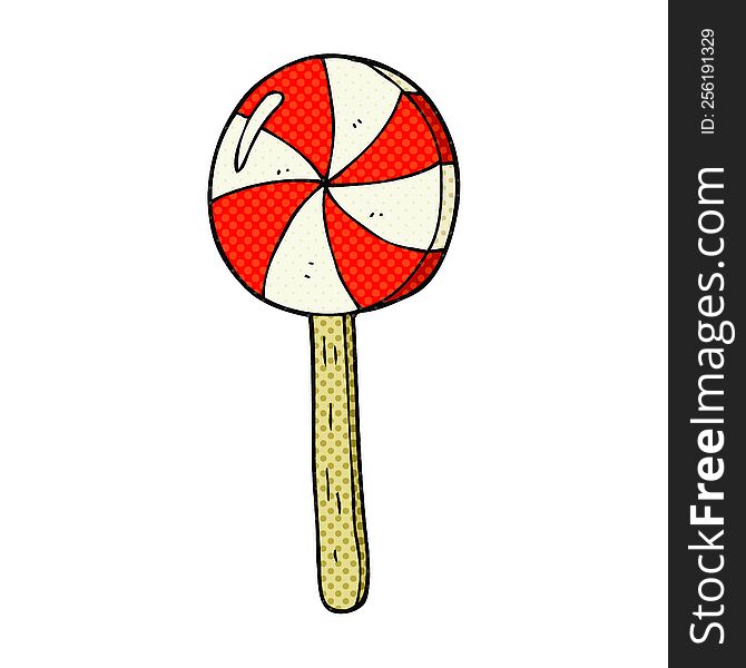 freehand drawn cartoon lollipop