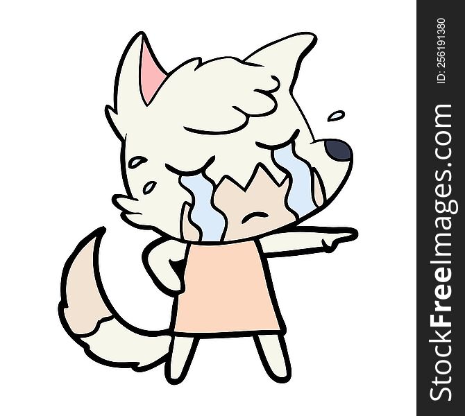 crying fox cartoon. crying fox cartoon