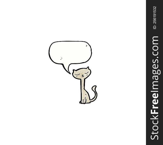 Cute Cartoon Cat With Speech Bubble