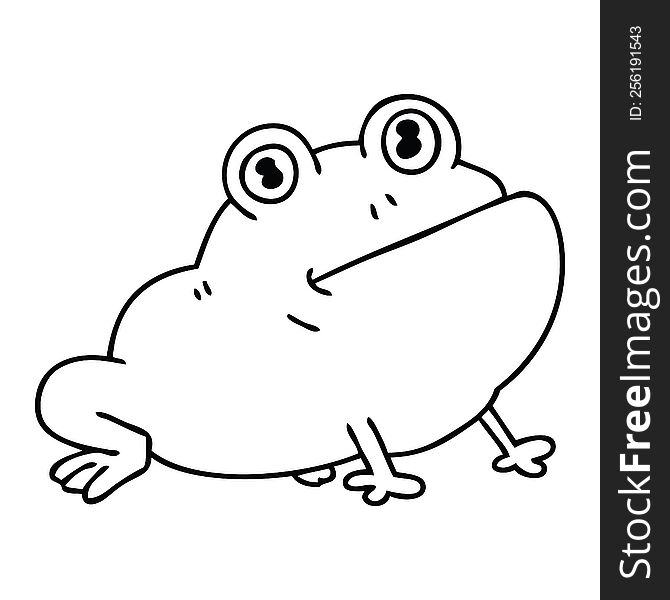 Quirky Line Drawing Cartoon Frog