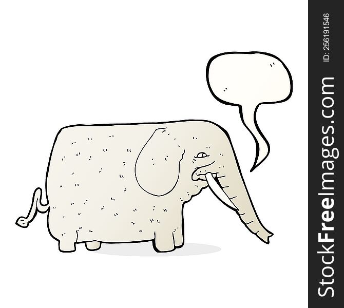 Cartoon Big Elephant With Speech Bubble