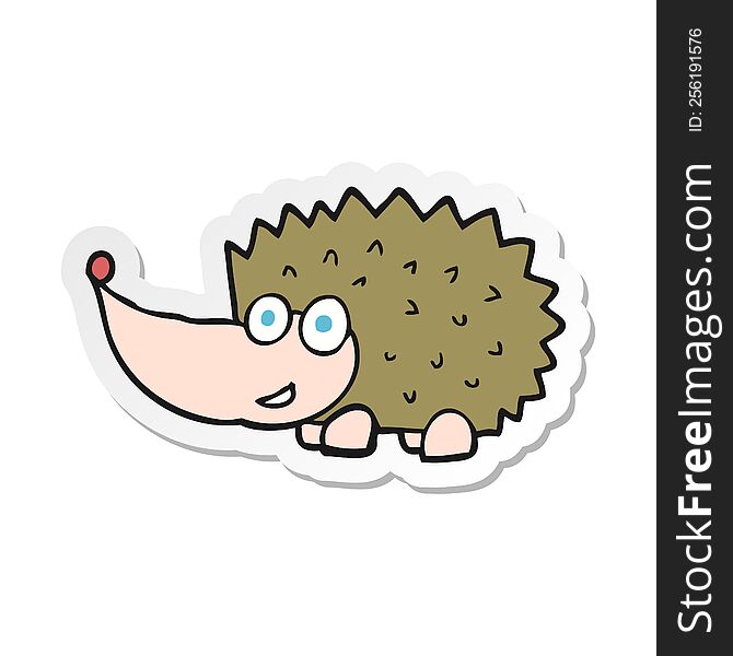 sticker of a cartoon hedgehog