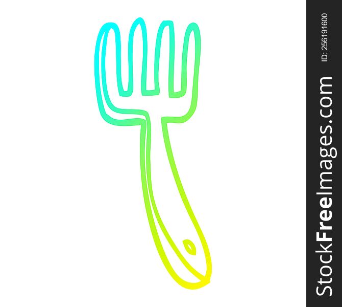 cold gradient line drawing cartoon fork