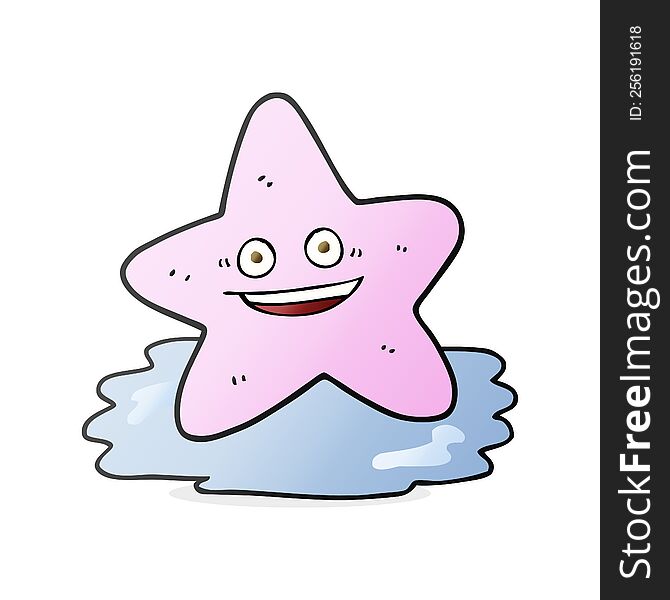 freehand drawn cartoon starfish