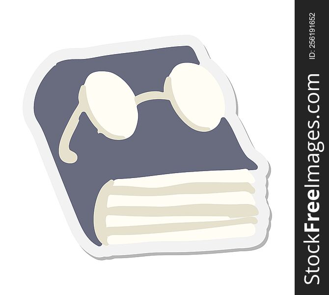 Book Wearing Glasses Sticker