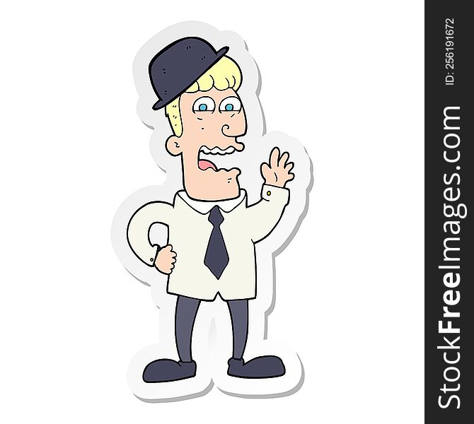 sticker of a cartoon businessman