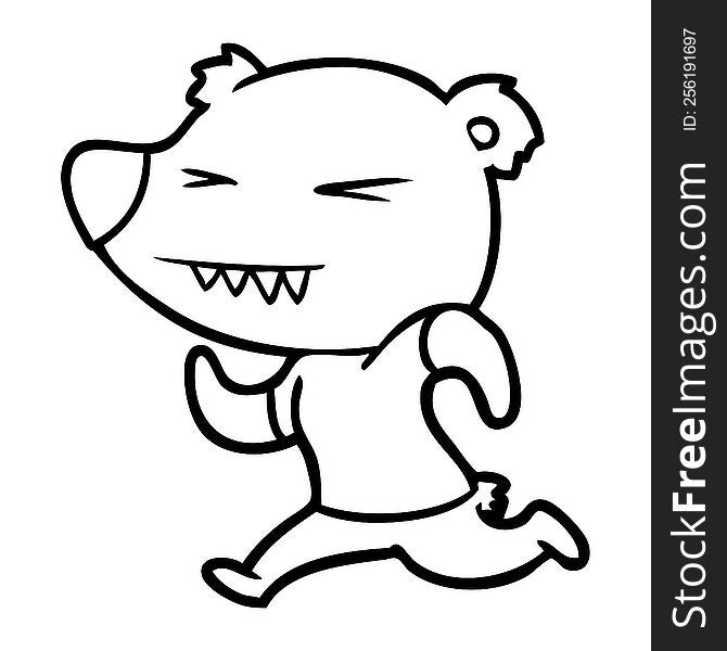 angry bear cartoon running. angry bear cartoon running