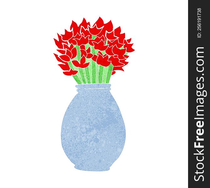 cartoon vase of flowers