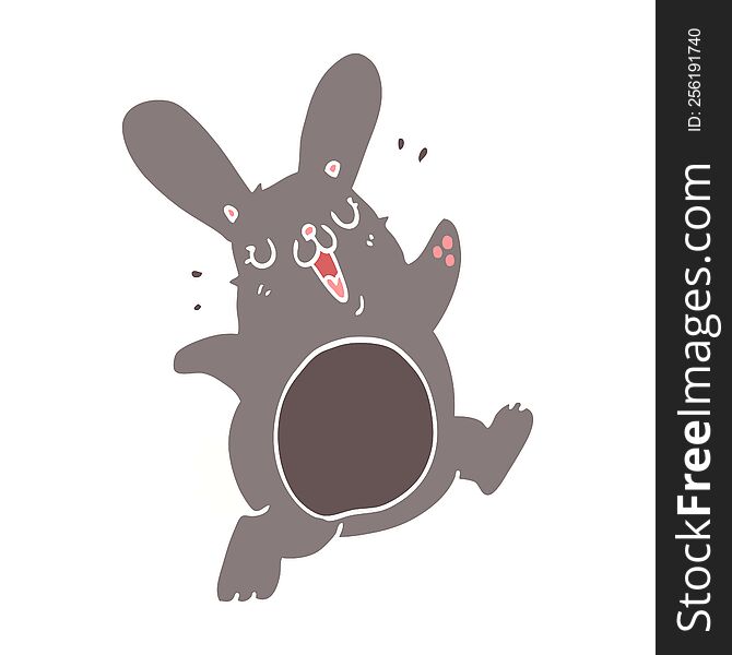 Flat Color Style Cartoon Rabbit