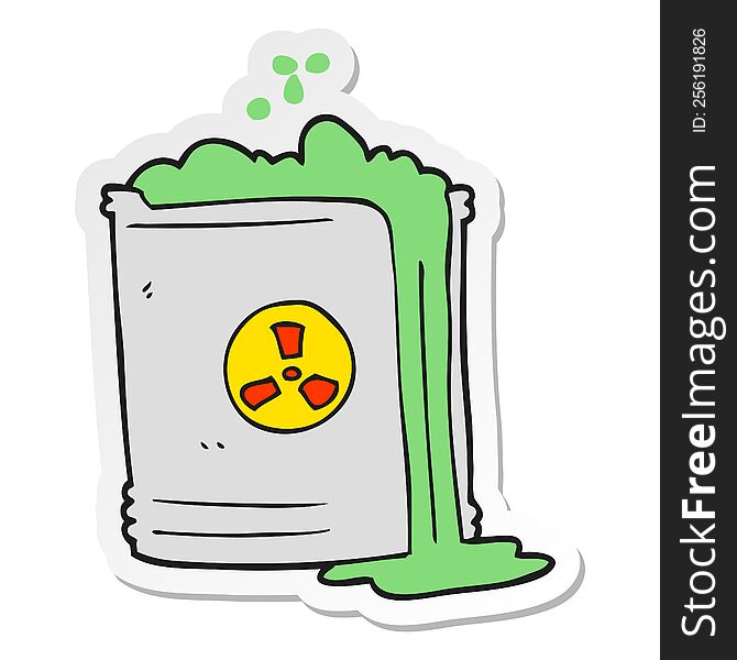 sticker of a cartoon radioactive waste