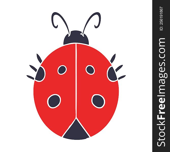 flat color style cartoon ladybug