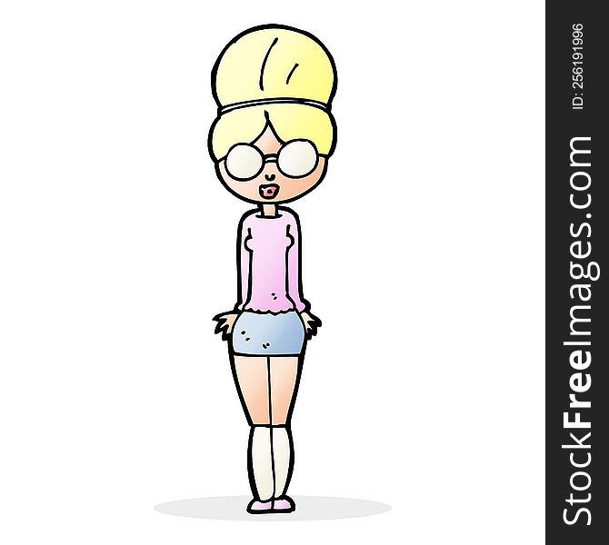 cartoon librarian woman