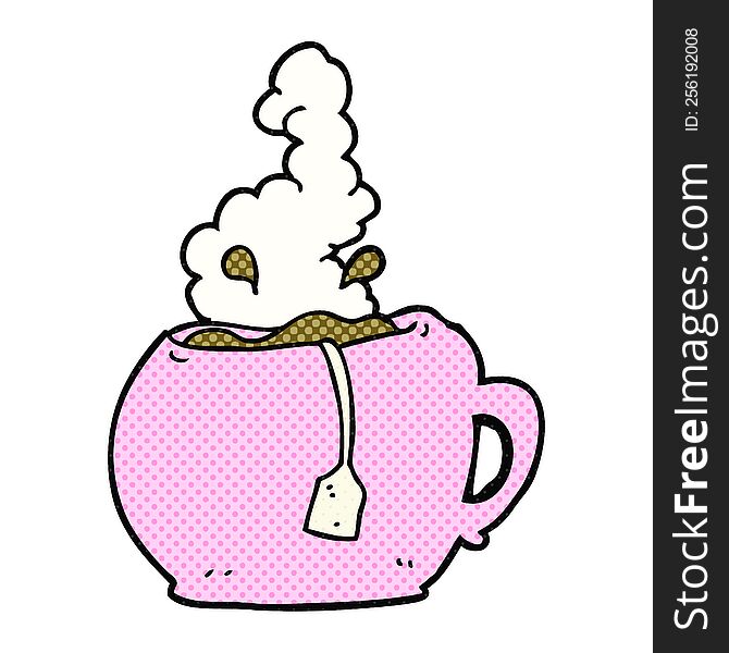 freehand drawn cartoon cup of tea