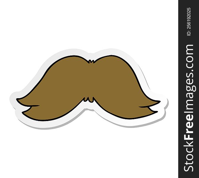 Sticker Cartoon Doodle Of A Mans Moustache