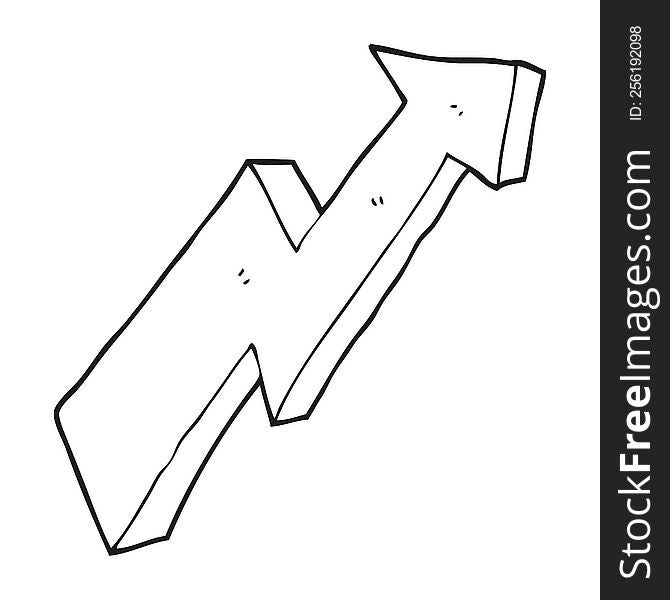 freehand drawn black and white cartoon arrow up trend