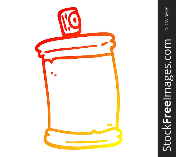 warm gradient line drawing of a cartoon spray can