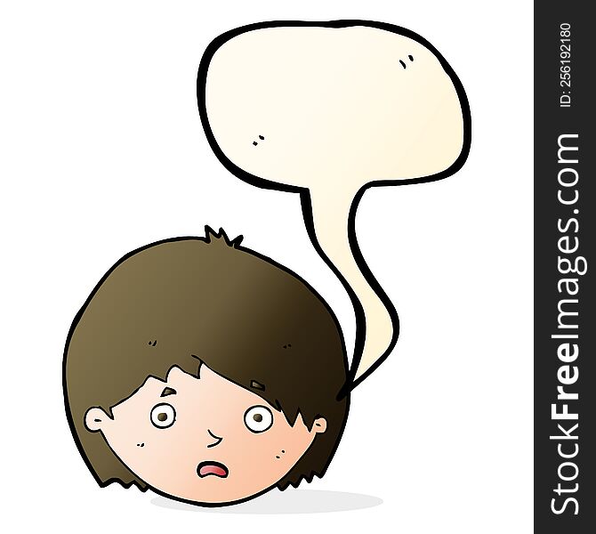 cartoon unhappy boy with speech bubble