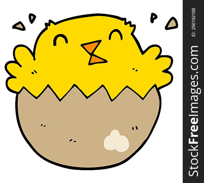 cartoon hatching chick