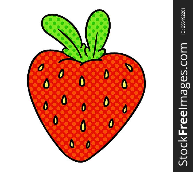 Cartoon Doodle Of A Fresh Strawberry