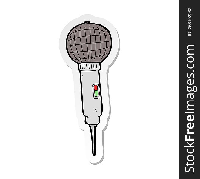 sticker of a cartoon microphone