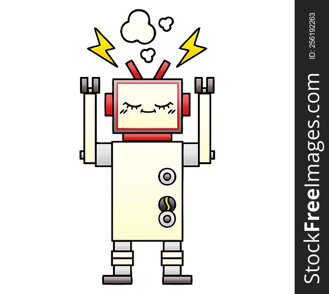 Gradient Shaded Cartoon Dancing Robot