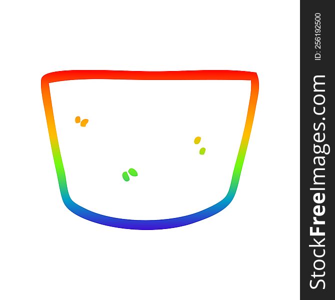 Rainbow Gradient Line Drawing Cartoon Pot