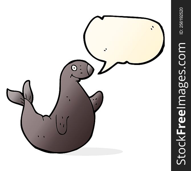 cartoon seal with speech bubble