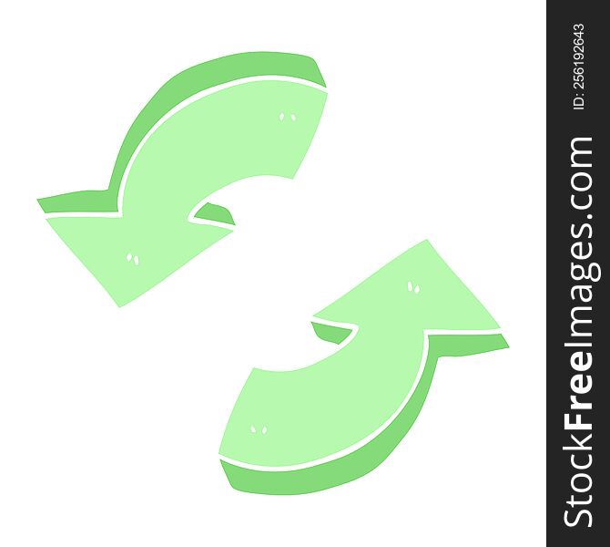 flat color illustration of recycling arrows. flat color illustration of recycling arrows
