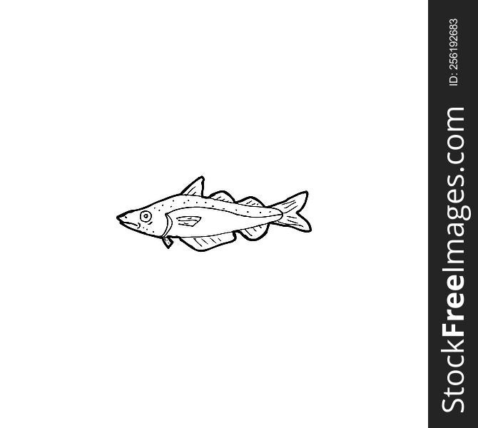 cartoon black and white fish drawing