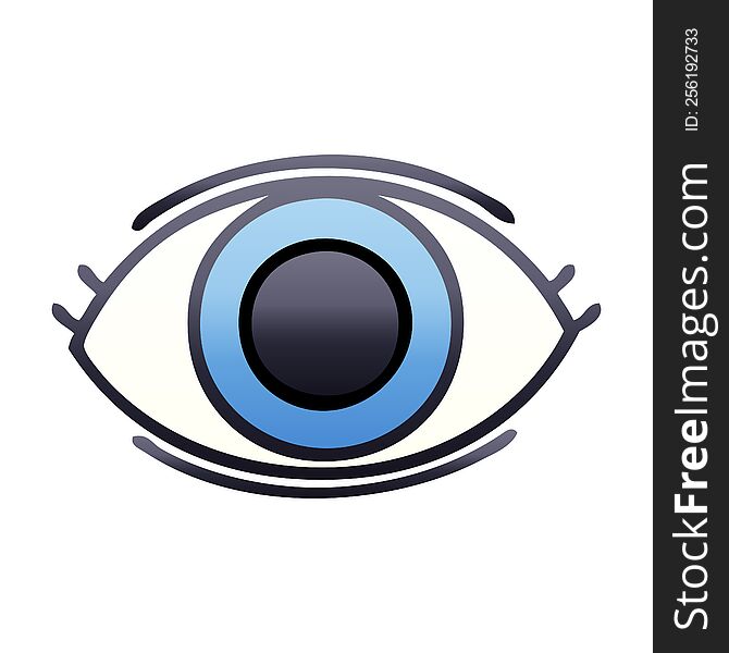 gradient shaded cartoon of a eye. gradient shaded cartoon of a eye