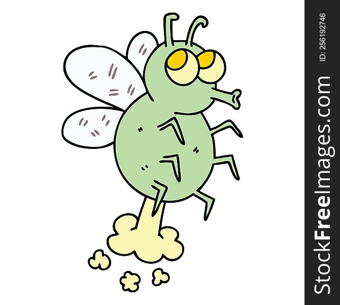 hand drawn quirky cartoon fly. hand drawn quirky cartoon fly