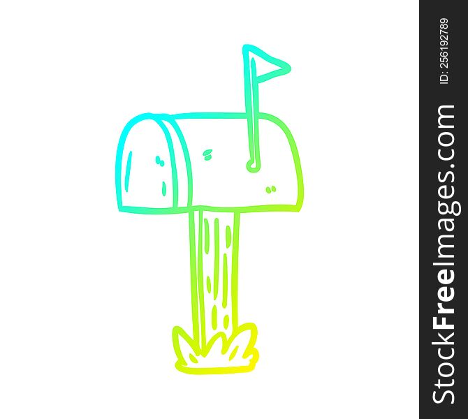 Cold Gradient Line Drawing Mailbox