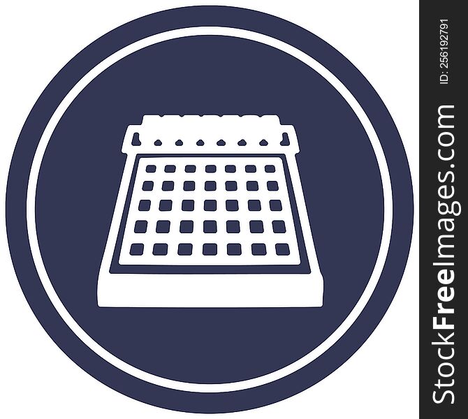 monthly calendar circular icon symbol