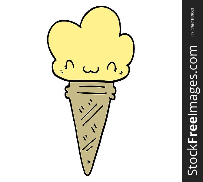 cartoon ice cream with face
