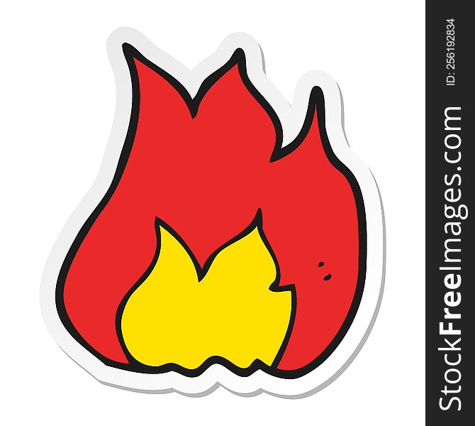 Sticker Of A Cartoon Fire Symbol