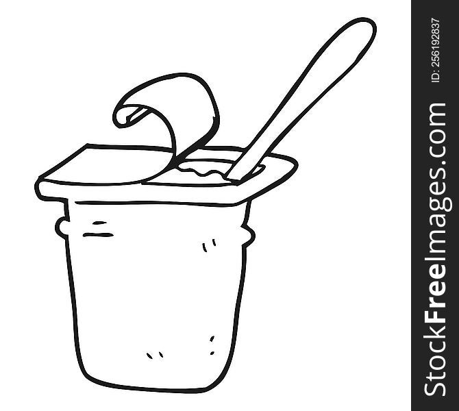 Black And White Cartoon Yogurt