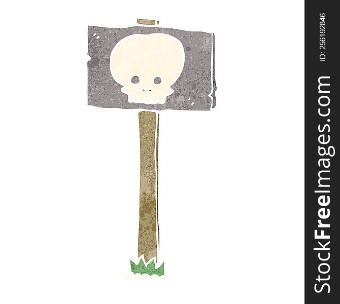 Cartoon Spooky Sign Post