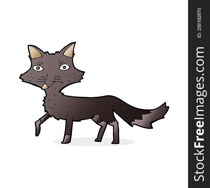 cartoon little wolf