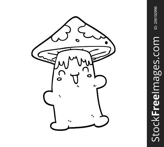 Cartoon Mushroom Character