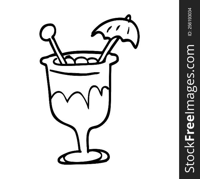 line drawing cartoon cocktail