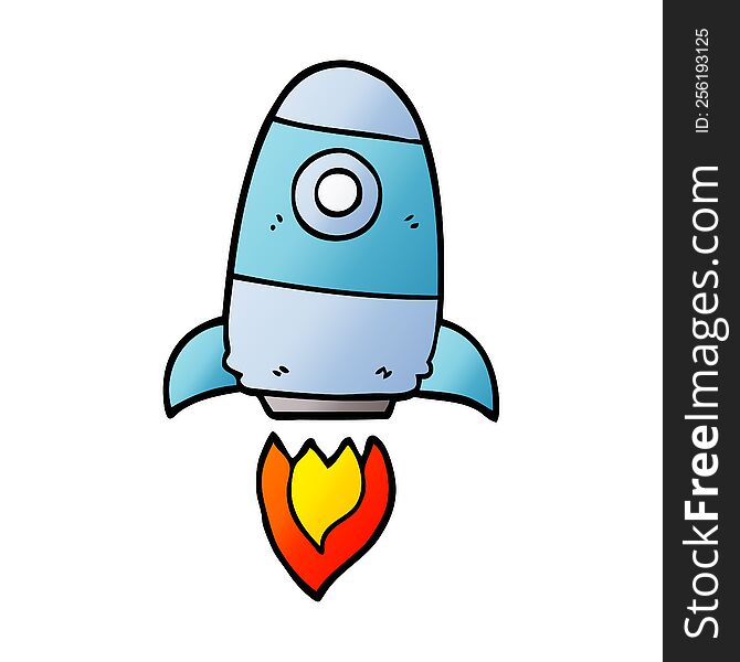 Cartoon Doodle Space Rocket