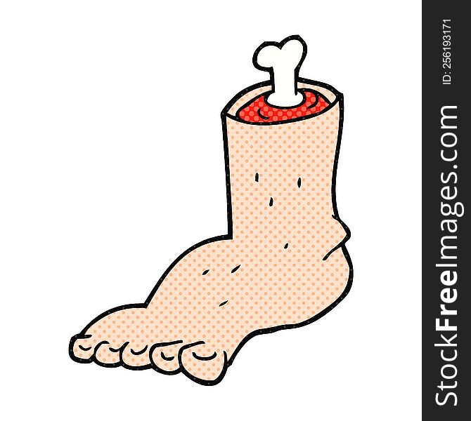 cartoon severed foot