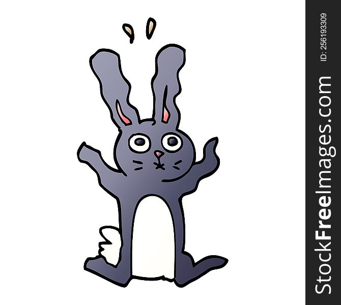 Cartoon Doodle Excited Rabbit
