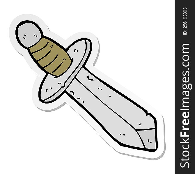 sticker of a cartoon sword