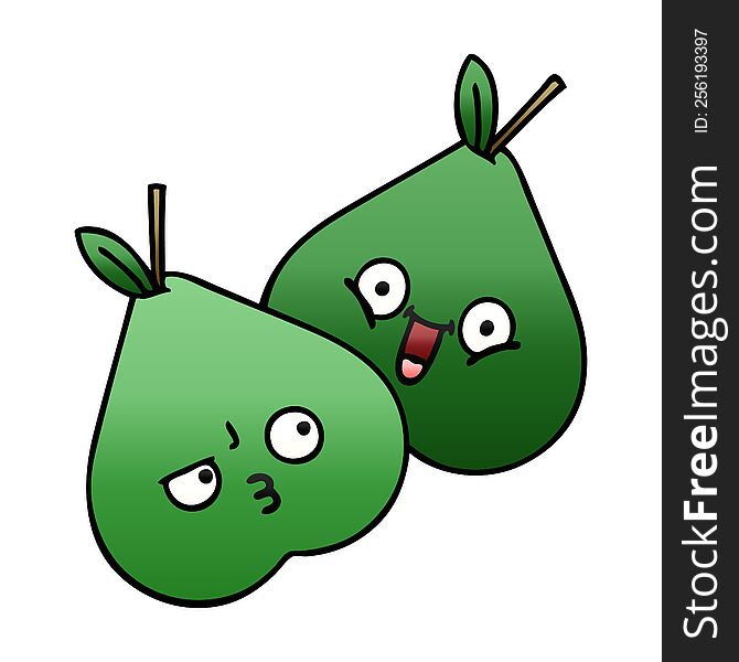 gradient shaded cartoon of a pears