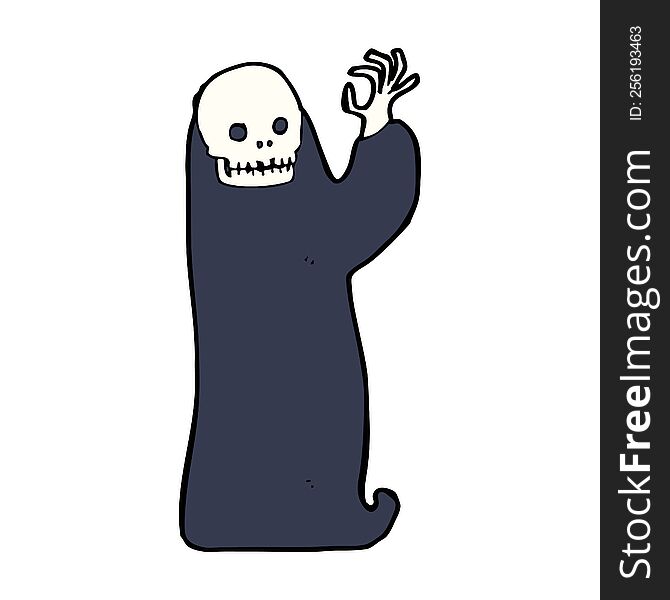 cartoon waving halloween ghoul