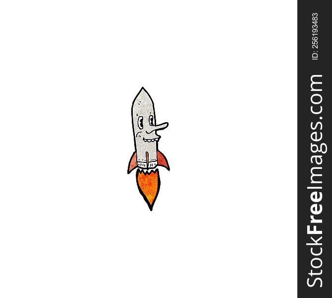 cartoon rocket with face