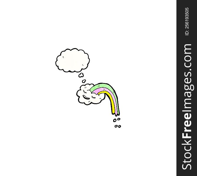 rainbow cloud with thought bubble